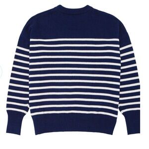 Minnow Navy and Cream Stripe Knit Sweater- XL
